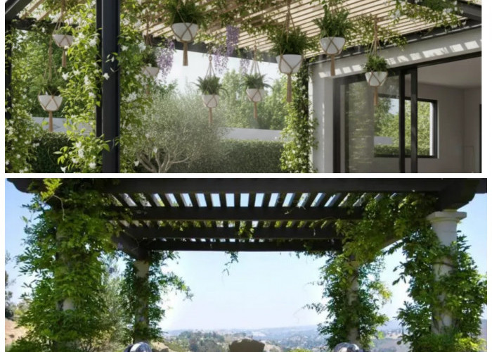 Halaman Adem dan Estetik! 8 Model Pergola Minimalis dengan Tanaman Rambat yang Menyejukkan Rumah