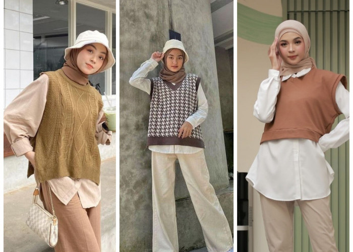 Contoh Rekomendasi Rompi Wanita fashionable, Cocok Juga Untuk Wanita Hijabers