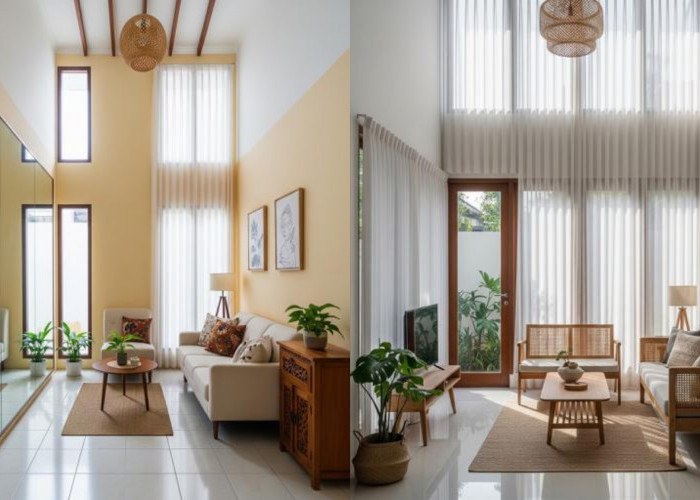 9 Model Ruang Tamu Sempit Ceiling Tinggi Agar Terlihat Mewah dan Anti-Pengap