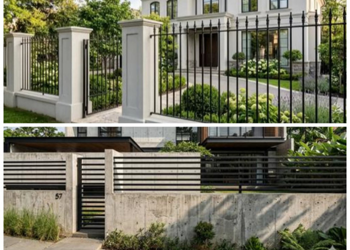 5 Ide Kombinasi Pagar Besi dan Tembok yang Elegan untuk Rumah Mewah & Modern