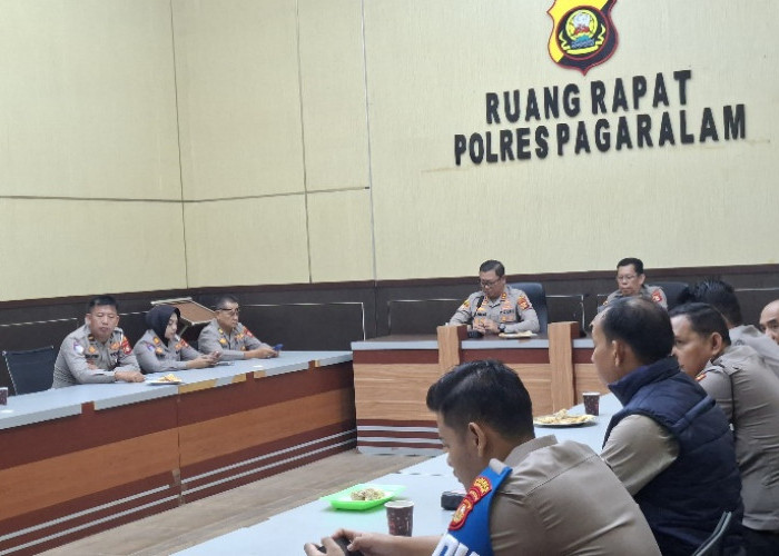 Perkuat Pengawasan Internal Polri, Kapolres Pagar Alam Ikuti Taklimat Wasrik Polda Sumsel 