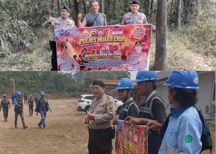 Koloborasi Samapta Polres Muara Enim - PT TEL  Cegah Karhutla 