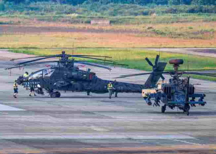 Taiwan Pamer Helikopter Apache AH-64  Livery Hiu Macan, Simbol Agresivitas Lawan Cina?