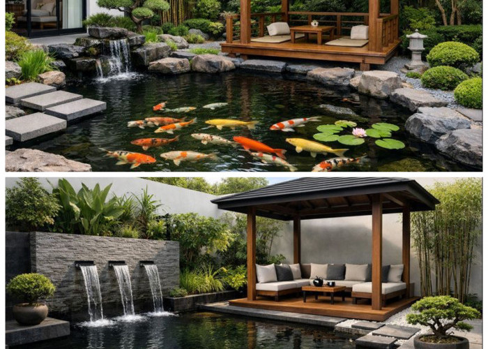 Halaman Rumah Jadi Oase: Inspirasi Kolam Ikan Plus Gazebo yang Lagi Tren!