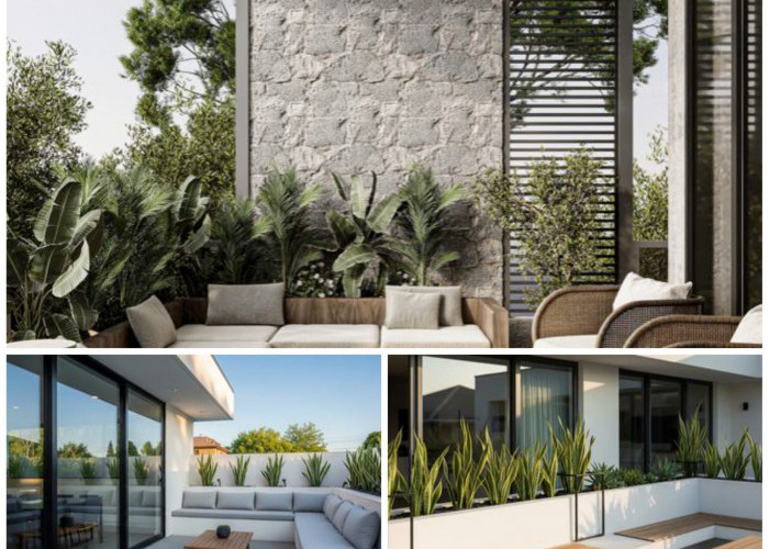 Tak Perlu Banyak Furnitur, Ini 8 Desain Teras Rumah dengan Dudukan Menyatu Dinding