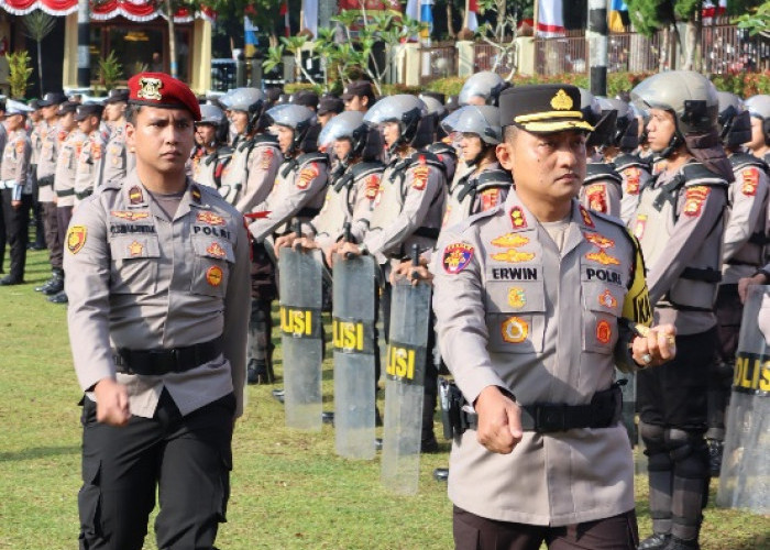 Pimpin Gelar Pasukan Pengamanan Pilkada Serentak 2024, AKBP Erwin AG : Perkokoh Kerjasama dan Waspada Gangguan