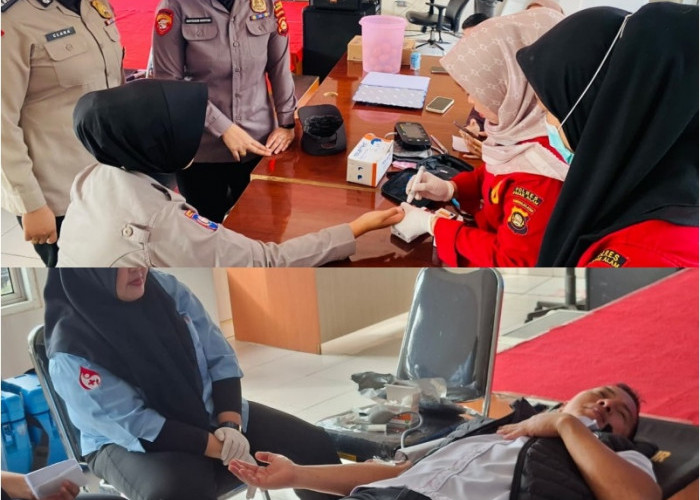 Polres Pagar Alam Baksos Donor Darah Sambut HUT Bhayangkara ke-80