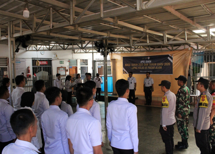 Lapas Pagar Alam Gelar Apel Siaga Nataru 2025–2026, Perkuat Kesiapsiagaan Personel dan Pengamanan