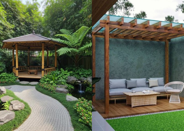Taman Belakang Rumah dengan Gazebo Tropis, Suasana Liburan Setiap Hari!
