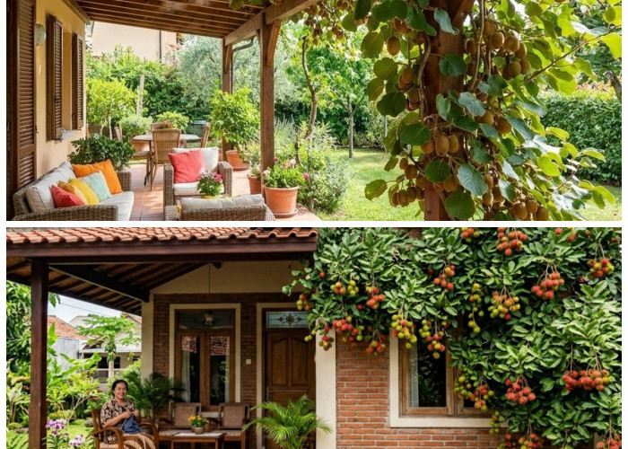 Teras Asri dan Sejuk! Ide Tanaman Buah Rambat untuk Dinding Rumah yang Estetik