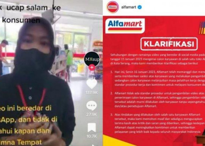 Alfamart Klarifikasi Soal Video Viral Karyawan Menangis Akan Dipecat Karena Tak Beri Salam