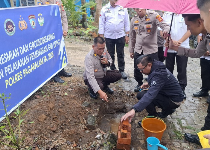 Dukung Program MBG, Kapolres Pagar Alam Pimpin Groundbreaking Dapur Gizi