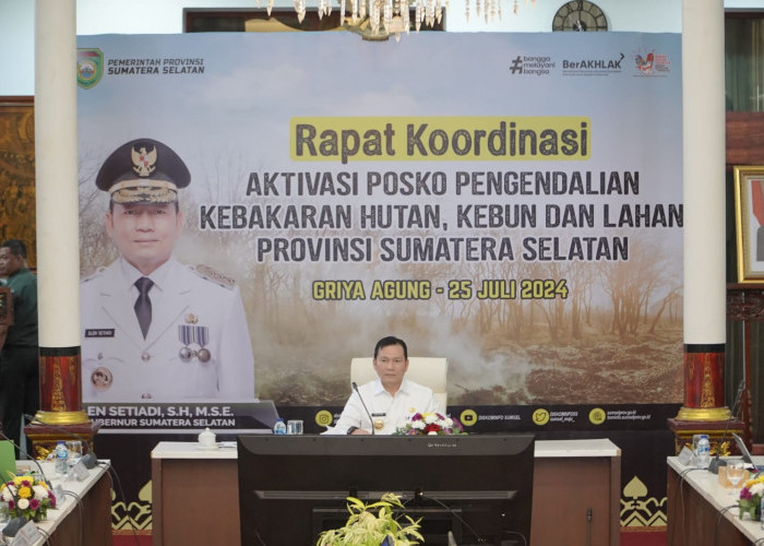 Rakor Pengendalian Karhutla, Pj Gubernur Sumsel Dukung Optimalisasi Pencegahan di Sumatera Selatan