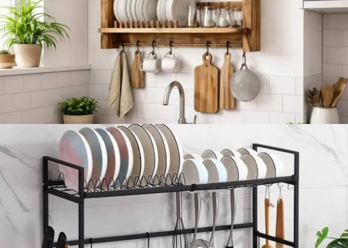 7 Rak Piring Minimalis yang Sesuai untuk Dapur Gaya Japandi dan estetik