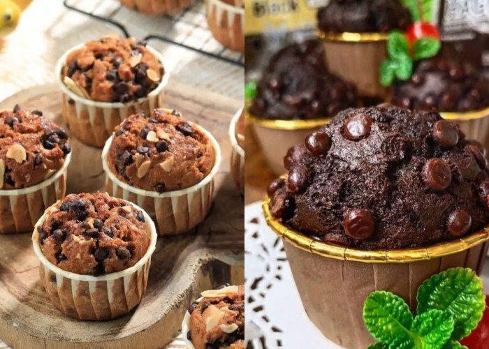 Muffin Cokelat Pisang, Kombinasi Sempurna Pisang Manis dan Cokelat Leleh