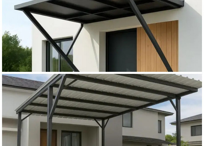 Ide Motif Tiang Kanopi Baja Ringan yang Estetik, Sentuhan Modern untuk Fasad Rumah