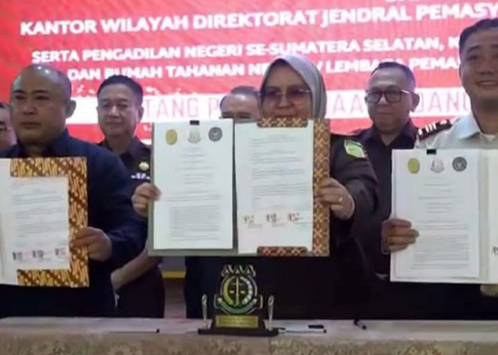 Kalapas Pagar Alam Hadiri Perjanjian PKS Sidang Elektronik Kanwil DItjenpas - Kejati dan PT Sumse
