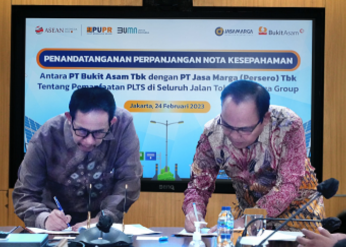 Jasa Marga dan PTBA Lanjutkan Kolaborasi Pengembangan PLTS