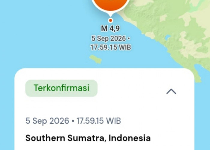 Gempa Dangkal M 4,9 Guncang Sumatra Bagian Selatan, BMKG Minta Warga Tetap Waspada! 