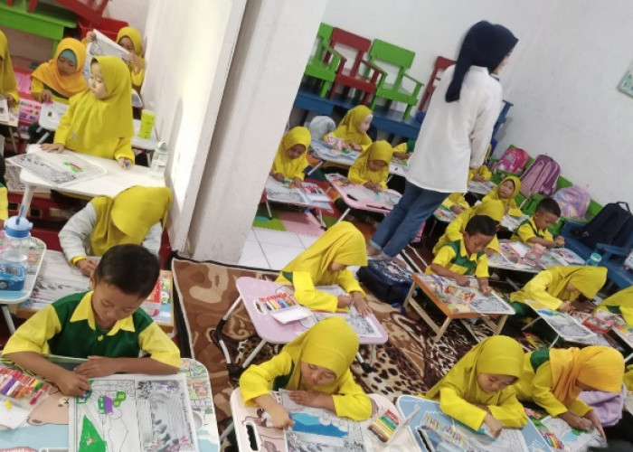 Begini Keceriaan Anak TK Aisyiyah 2 Kauman Mengikuti Lomba Mewarnai Pagar Alam Pos