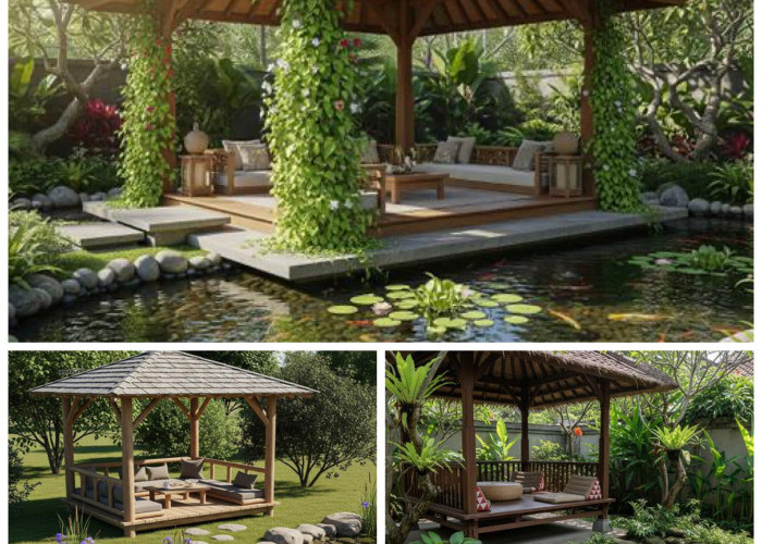 Gazebo Minimalis di Tepi Kolam, Sudut Favorit Keluarga untuk Bersantai Setiap Hari!