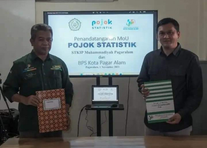 Jalin Kerjasama, STKIP Muhammadiyah Bersama BPS Kota Pagaralam Bangun Pojok Statistik