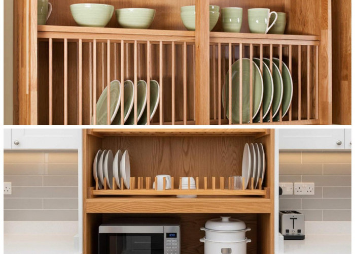 Bikin Dapur Lebih Nyaman! 6 Rak Piring Kayu Cantik yang Fungsional dan Stylish