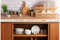 6 Inspirasi Rak Piring Kayu Estetik, Solusi Dapur Rapi dengan Sentuhan Hangat