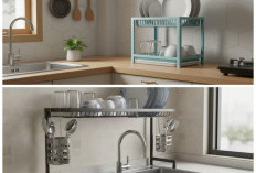 Cuci Piring Lebih Nyaman, Dapur Tetap Lega! Rak Piring Atas Wastafel Jadi Solusi Hemat Ruang