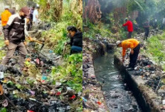 Tim Gabungan Bersihkan Saluran Air Tebat Baru, Cholmin : Jangan Buang Sampah Sembarangan