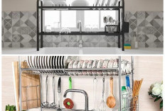 Tak Perlu Meja Tambahan, Rak Piring di Atas Wastafel Bikin Dapur Rapi dan Praktis