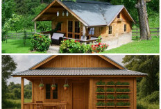 Inspirasi Rumah Kayu Minimalis di Desa, Asri dan Nyaman dengan Taman Kecil