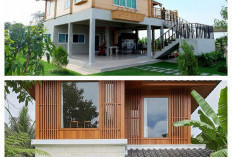Inspirasi Rumah 2 Lantai Setengah Papan, Setengah Tembok dengan Sentuhan Tradisional yang Hangat