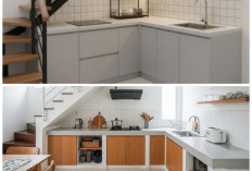 11 Ide Desain Dapur Sempit Leter L di Bawah Tangga yang Hemat Tempat, Fungsional, dan Sangat Estetik