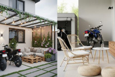 Desain Teras Rumah Kecil, Bisa Parkir 2 Motor Sekaligus Tempat Nongkrong!