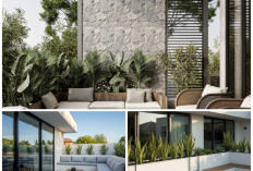 Tak Perlu Banyak Furnitur, Ini 8 Desain Teras Rumah dengan Dudukan Menyatu Dinding