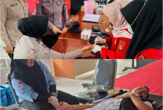 Polres Pagar Alam Baksos Donor Darah Sambut HUT Bhayangkara ke-80
