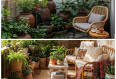 Sulap Teras Jadi Oase Hijau! Inspirasi Taman Mini dan Kursi Rotan yang Estetik