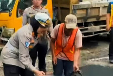 Respon Cepar Satlantas Polres Pagar Alam,  Tinjau dan Perbaikan  Kwrusakan Jalan Liku Endikat 