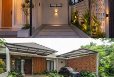 3 Desain Carport Samping Rumah Type 45 Kombinasi Roster dan Taman Asri