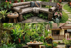 3 Ide Bangku Taman dari Batang Kelapa Bekas yang Cantik dan Unik, Bikin Halaman Rumah Makin Estetik