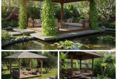 Gazebo Minimalis di Tepi Kolam, Sudut Favorit Keluarga untuk Bersantai Setiap Hari!