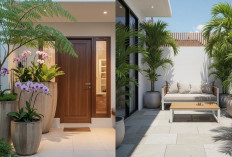 Teras Rumah Minimalis Ala Taman Tropis: Cantik, Asri, dan Modern dengan Sentuhan Pot Besar!